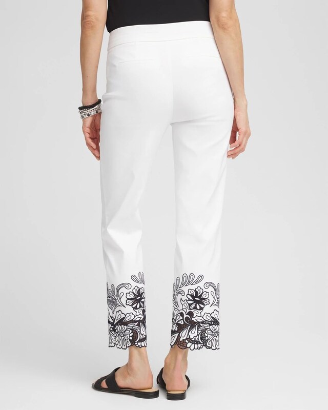 Brigitte Lace Embroidered Cropped Pants - image 3